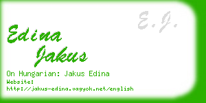 edina jakus business card